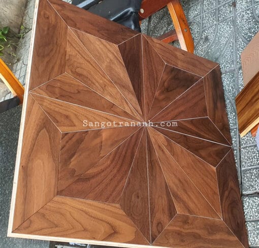 Sàn gỗ Walnut ghép hoa văn 600x600