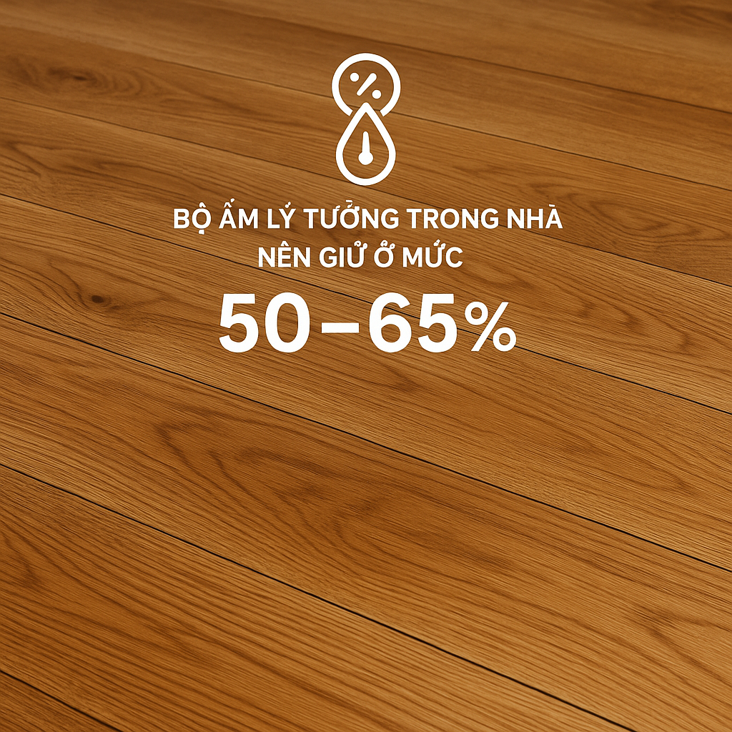 Độ ẩm trong nhà duy trì 50-65%