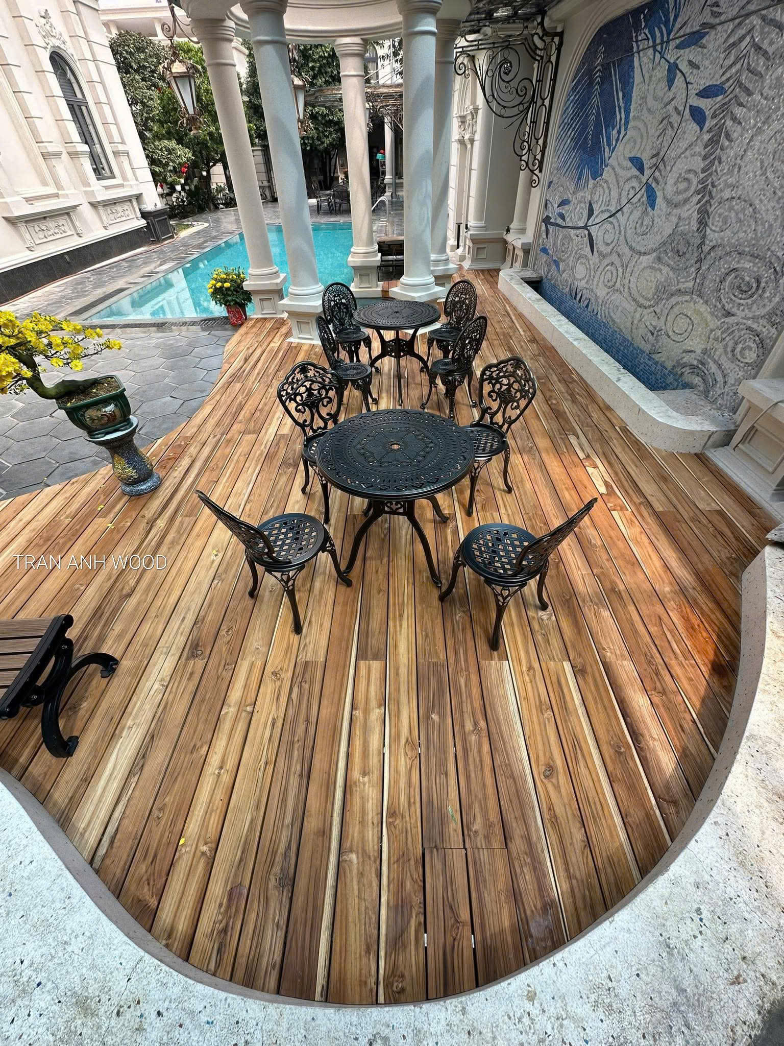 Sàn gỗ Teak lào ngoài trời