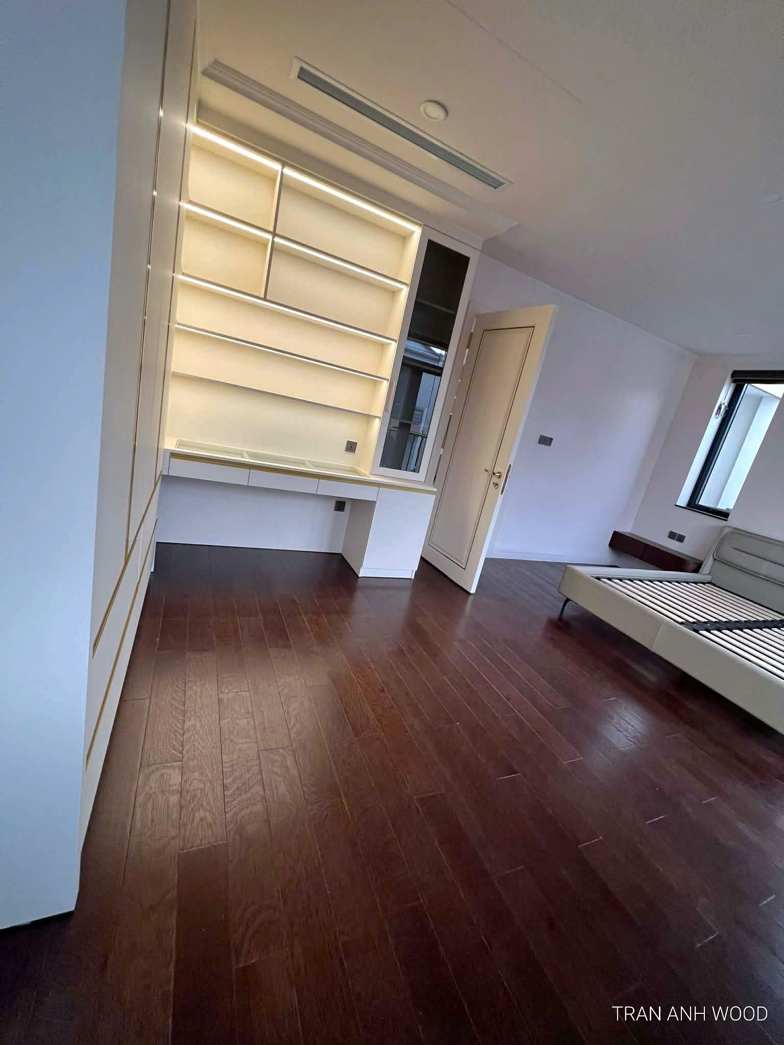 Phòng ngủ sử dụng sàn gỗ tự nhiên